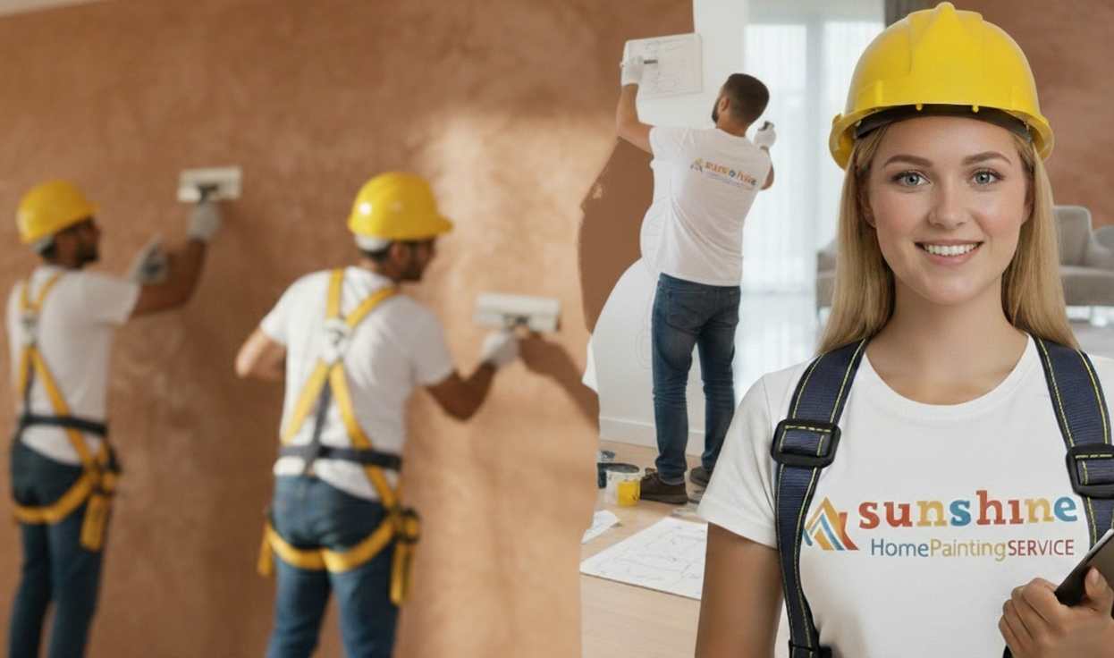 Wall texture painting service in Kolkata - Sunshine Home Painting Service