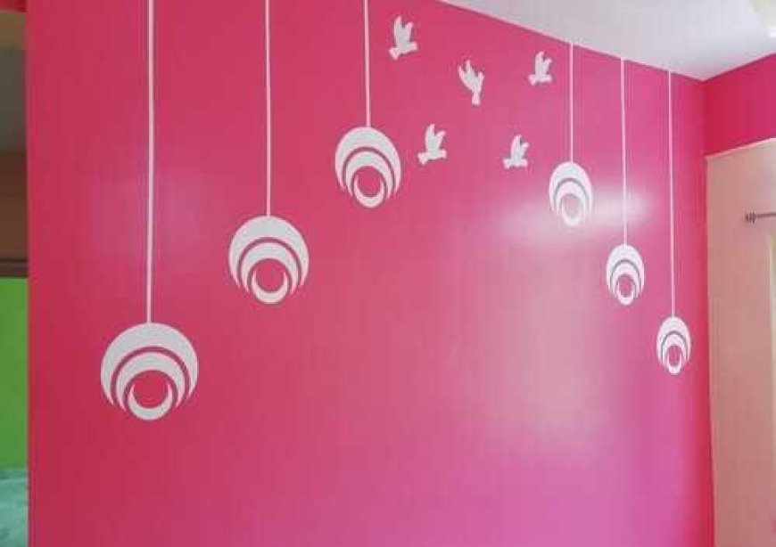Wall Decoration Ideas- Pink With White Bird Print