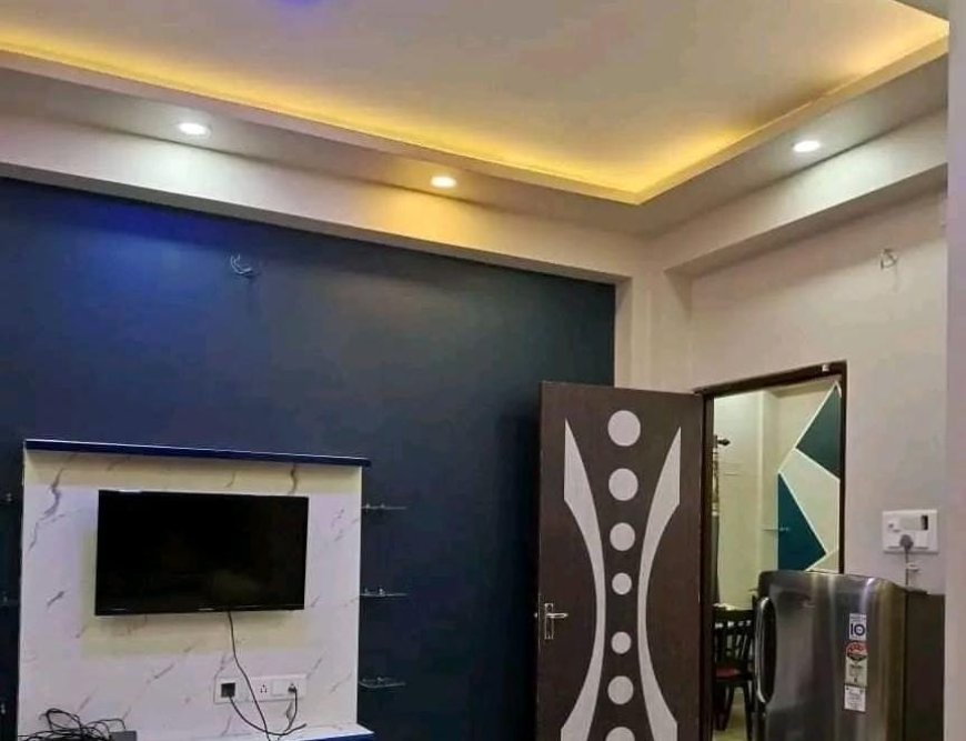 Deep Blue and Cream - Wall Colour Combination & Wall Painting Design