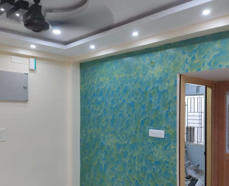 Light Yellow With Texture - Wall Colour Combination & Wall Painting Design