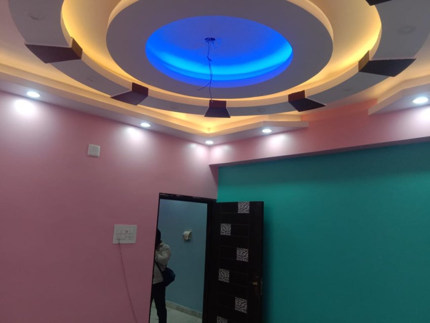 Pink and Greenish Blue - Wall Colour Combination & Wall Painting Design