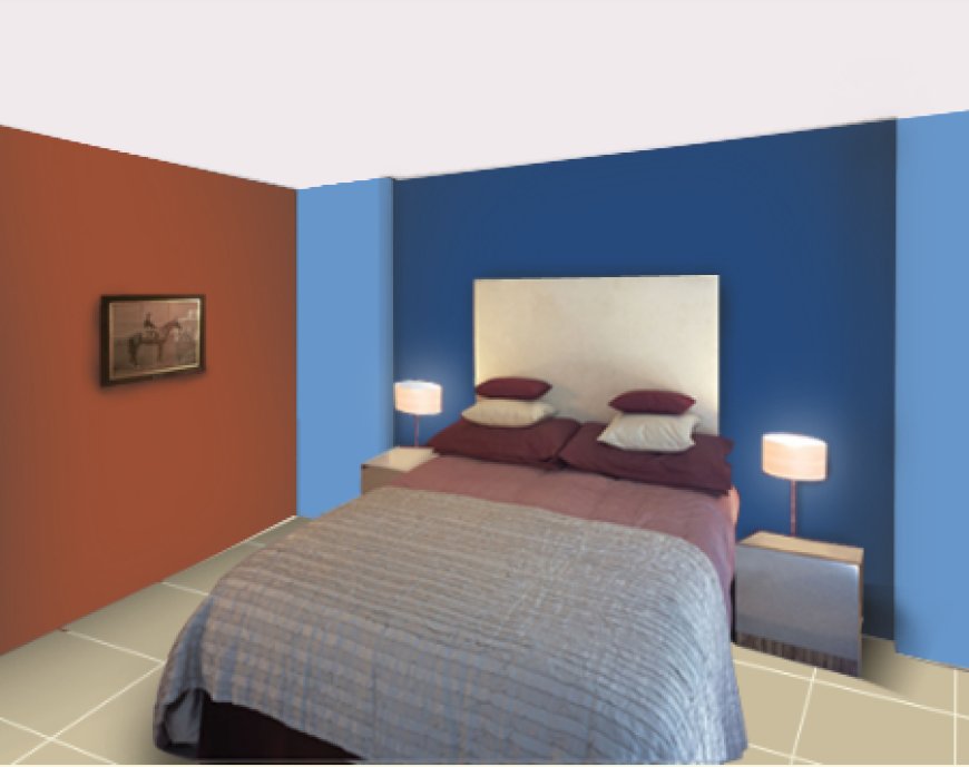 Two Colour Combination For Bedroom Walls - 39 - Brown and blue