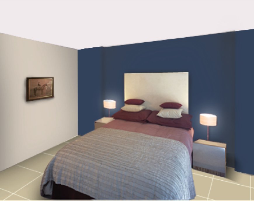 Two Colour Combination For Bedroom Walls - 49 - Dark blue and grey
