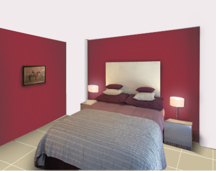 Two Colour Combination For Bedroom Walls - 51 - Dark Maroon and White