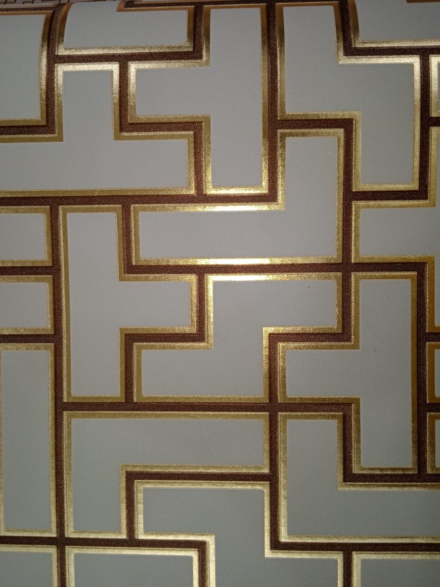 Wallpaper Designs For Wall - Geometrical Wallpaper with Silver Lining