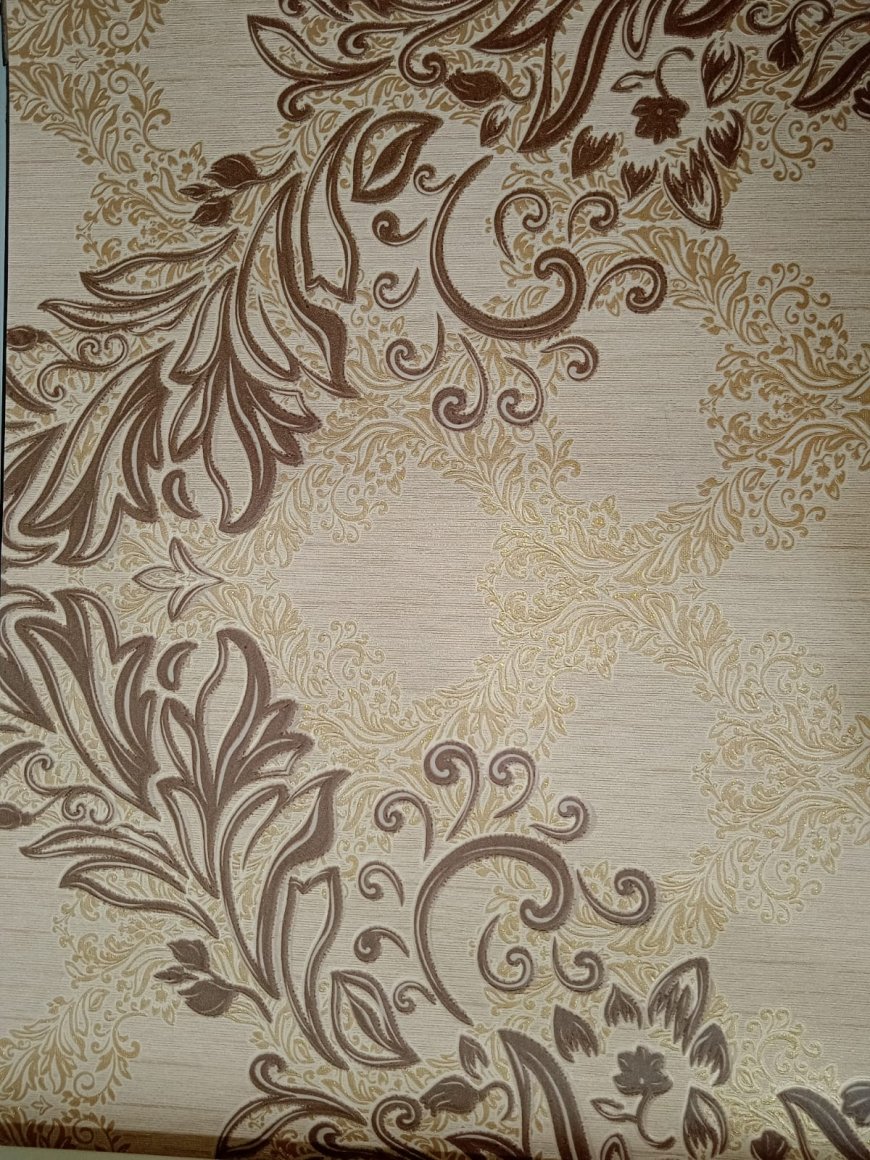 Wallpaper Designs For Wall - Brown And Golden Flower Pattern