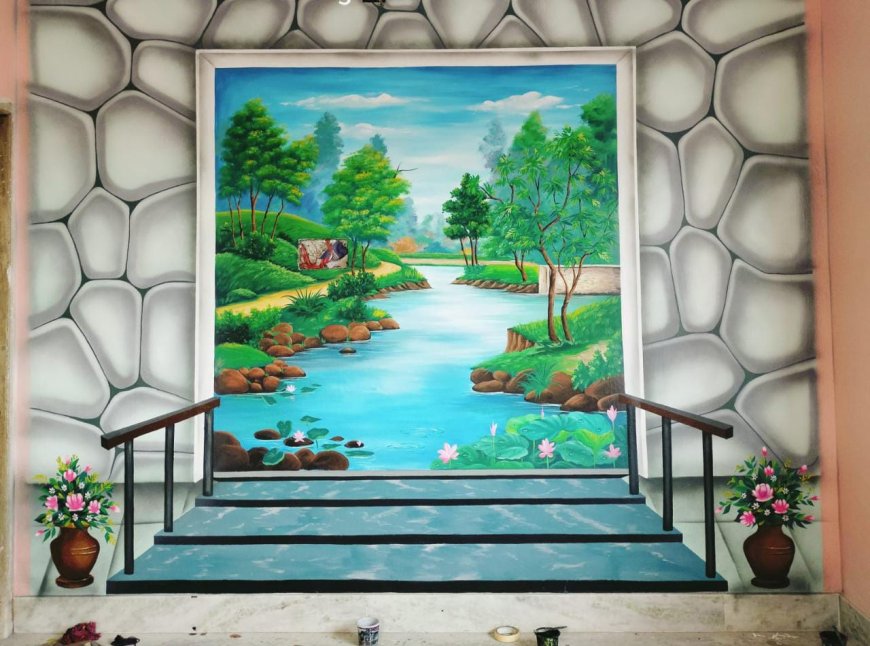 3D Wall Painting Designs - Door To The Village