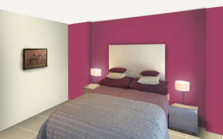 Pink Two Wall Colour Combination For Bedroom
