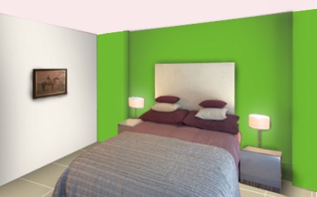 Green Two Colour Combination For Bedroom Walls And Living Room