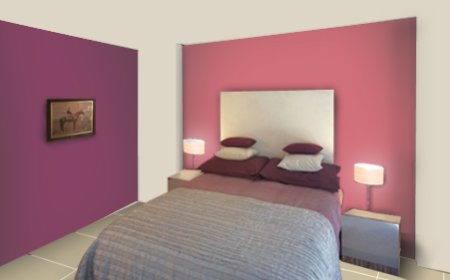 Purple Two Colour Combination For Bedroom Walls And Living Room