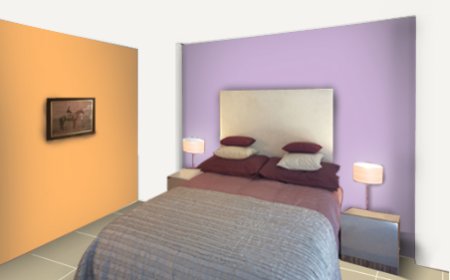 Orange Two Colour Combination For Bedroom Walls And Living Room