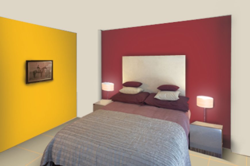 Yellow Two Colour Combination For Bedroom Walls And Living Room
