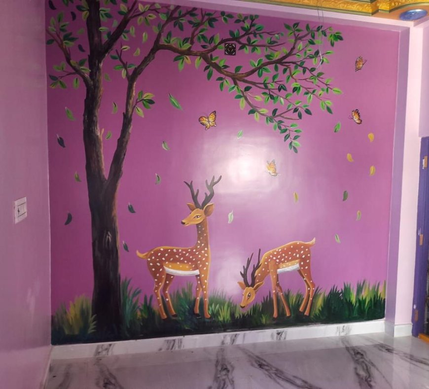 Wall Decoration Ideas - Pink With Deer Print