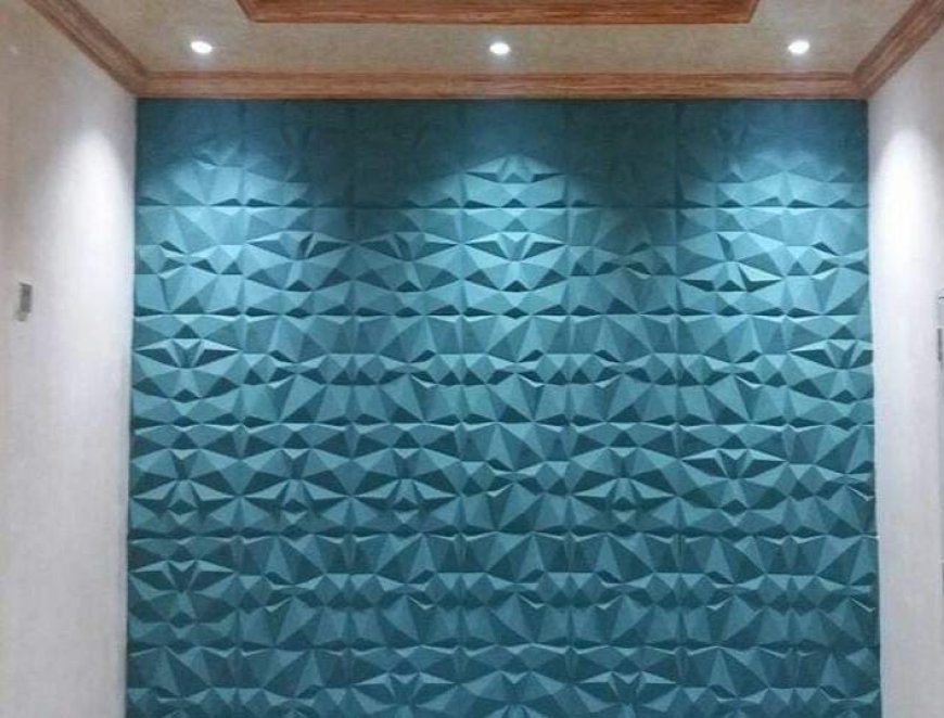 Wall Decoration Ideas-  Ocean Blue 3D Panel Design