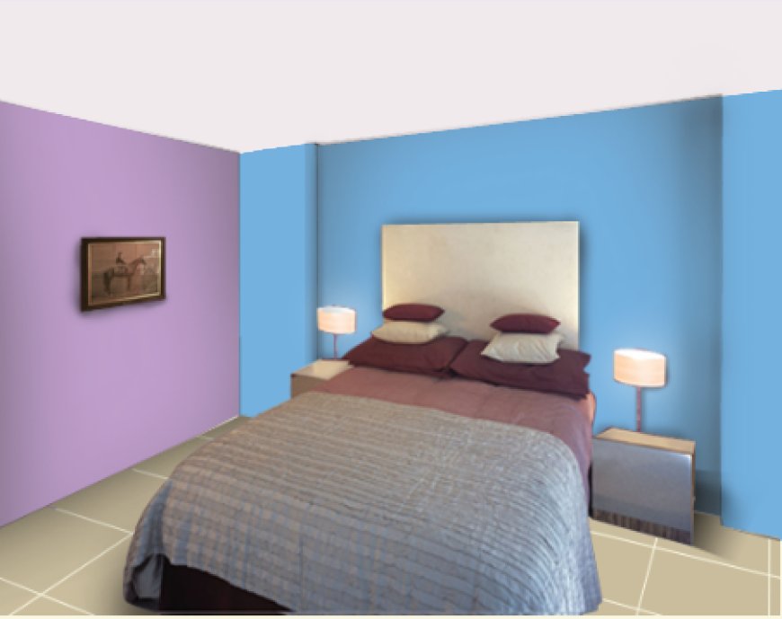 Blue Two Wall Colour Combination For Bedroom And Living Room - Sunshine ...