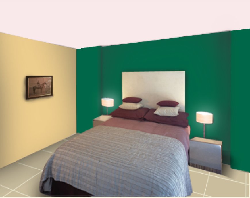 Green Two Colour Combination For Bedroom Walls And Living Room