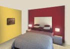 Dark Pink Two Wall Colour Combination For Bedroom And Living Room