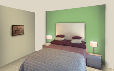 Mint Green Two Wall Colour Combination For Bedroom and Living Room