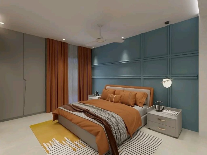 Orange Colour Bedroom Design