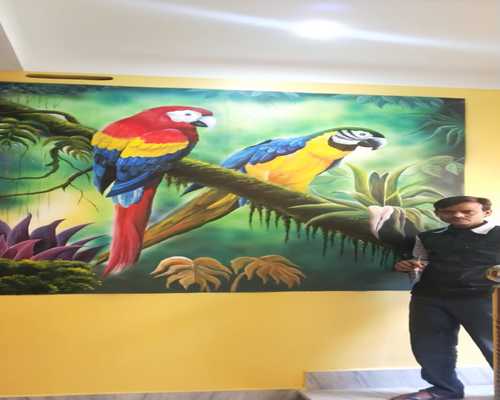 parrot wall painting 3D